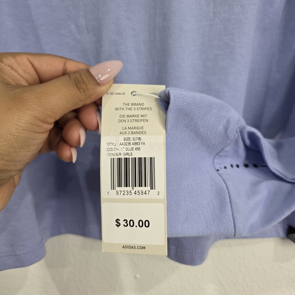 Adidas Light Purple Kids Long Sleeve Shirt - Picture 6 of 6